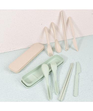 Reusable Camping Utensil Set with Eco-Friendly Case - Portable Travel Utensils for Picnic, Camping, and Daily Use (Green) - Buy Online on GoSupps.com