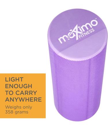 Maximo Fitness Fascia Roll - Medium Hard Massage Roller for Spine Back Legs & Arms (45x15 cm) - Ideal for Yoga Pilates & Post-Sport Recovery - Purple - Buy Online on GoSupps.com