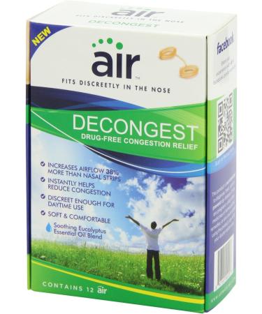 Air Decongest Advanced Nasal Breathing Aid - 12 Count Pack - Fast Relief for Congestion - Buy Online on GoSupps.com