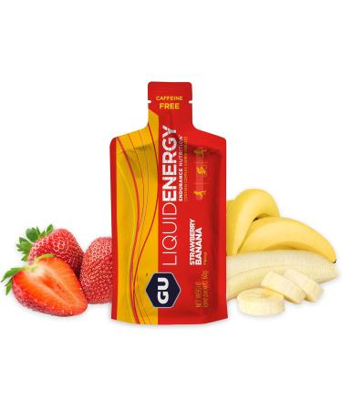 GU Energy Liquid Gels - 4 x 60g Gel Taster Pack - Sports Energy Gels for Running Cycling Triathlon (Strawberry Banana) - Buy Online on GoSupps.com