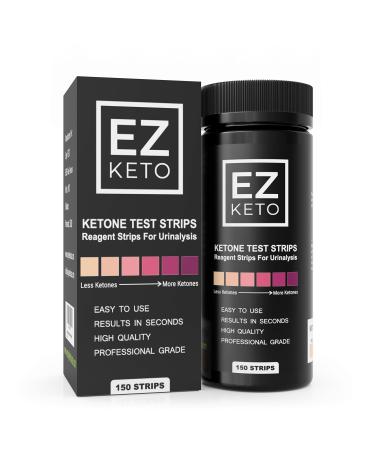 EZ Keto Ketone Testing Strips for Urinalysis with Free App and EZ Keto Start Guide - 150 Test Sticks Measure Ketones. Test if You are in Ketosis. Perfect for Ketogenic Low Carb Paleo & Atkins Diets. 150 Count (Pack of 1)