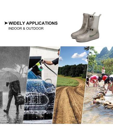 McBiuti Waterproof Rain Shoe Covers - Foldable Overshoes for Women/Men 5.5-6.5 - Gray/White Ankle Boots - Buy Online on GoSupps.com