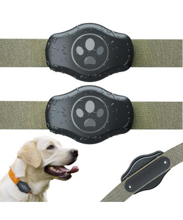 Honshoop Airtag dog collar protective cover for Apple Airtag waterproof anti-loss Airtag case for cats dog collars accessories backpack luggage (2 Pack)