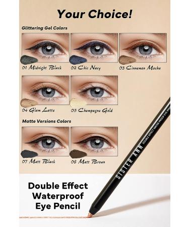 SISTER ANN Waterproof Eye Pencil 02_Chic Navy 0.5g - Korea Cosmetic with Built-In Sharpener - Buy Online on GoSupps.com