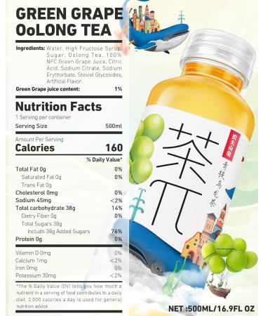 Tea PI Iced Tea Oolong Tea Green Grape Sweet Iced Fruit Tea Bottles Real Juice -16.9 fl oz 500mL 15 Pack - Buy Online on GoSupps.com