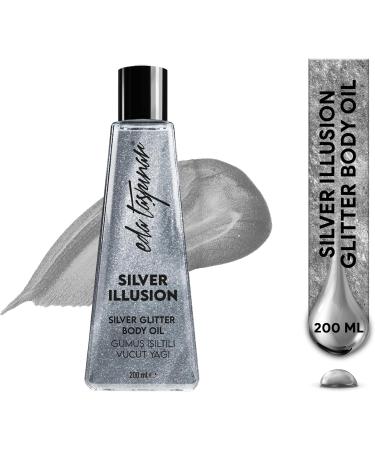 EDA Taspinar Silver Glitter Body Oil - Moisturizing Silver Illusion 200ml | All Eyes on You - Buy Online on GoSupps.com