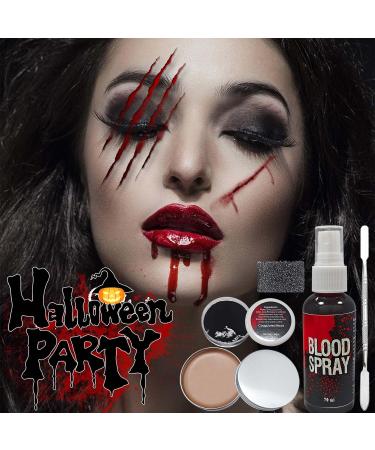 Professional Fake Blood Spray Makeup Kit | Special Effects Halloween Zombie Wound & Scar Wax for Cosplay - Buy Online on GoSupps.com