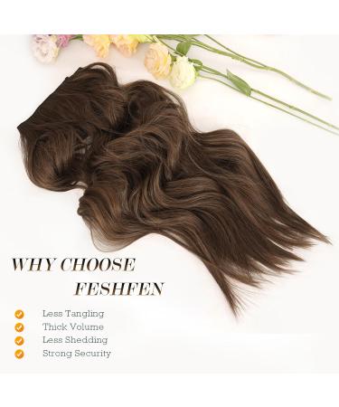 16 Copper Chestnut Brown Invisible Wire Hair Extensions - Long Wavy Synthetic Hairpiece for Women - Buy Online on GoSupps.com