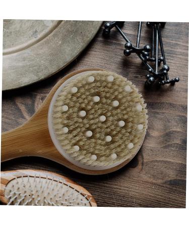 BCOATH Bamboo Handle Bath Cleaner Brush - Double-Sided Scrubber for Shower and Body Scrubbing - Buy Online on GoSupps.com
