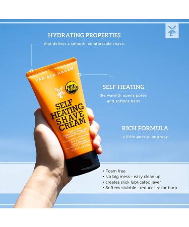 Van Der Hagen Self-Heating Shave Cream - 6 oz | Opens Pores, Softens Stubble - Buy Online on GoSupps.com