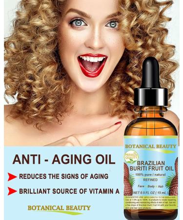 Buy Pure Brazilian Buriti Fruit Oil - Virgin Cold Pressed Carrier Oil 0.5 fl.oz | Ideal for Face Body Hair Lips & Nails by Botanical Beauty - Buy Online on GoSupps.com