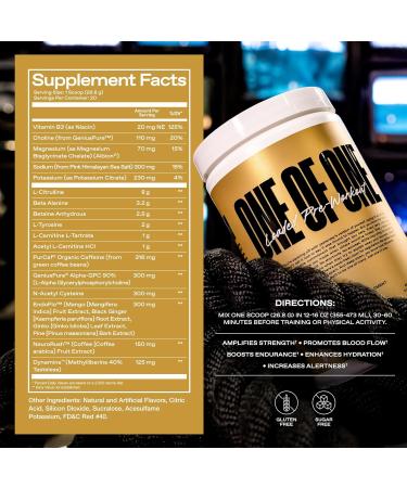 ONE OF ONE Loaded Pre-Workout High-Stim Energy Focus & Endurance with EndoFlo Genius Pure Alpha GPC NeuroRush Dynamine No Crash Gluten Free Pink Burst - Buy Online on GoSupps.com