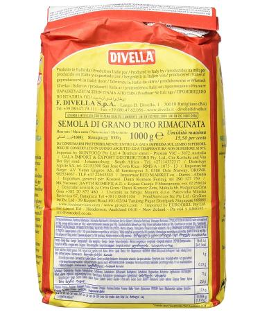 Buy 12x Divella Semola Di Grano Duro Rimacinata - Premium Durum Wheat Semolina 1kg for International Shipping - Buy Online on GoSupps.com