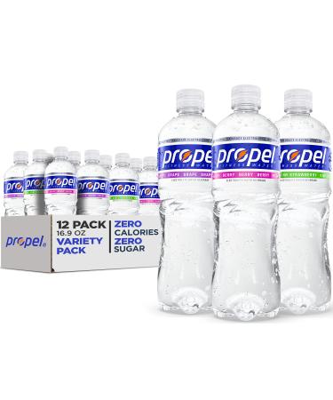 Propel, 3 Flavor Variety Pack, Zero Calorie Sports Drinking Water with Electrolytes and Vitamins C&E, 16.9 Fl Oz (12 Count) 3 - Flavor Variety Pack