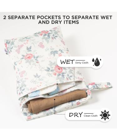 Hbselect 2PCs Waterproof Diaper Bag Set | Reusable with Zipper Wet Wipes Organizer | Floral Design for Babies & Toddlers - Buy Online on GoSupps.com