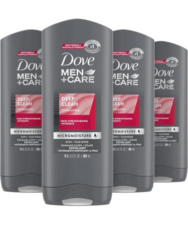 Dove Men+Care Exfoliating Deep Clean and Extra Fresh Body and Face Wash Bundle (400ml x Pack of 8) 400 ml (Pack of 4) Wash + Wash 400 ml pack of 4 - Buy Online on GoSupps.com