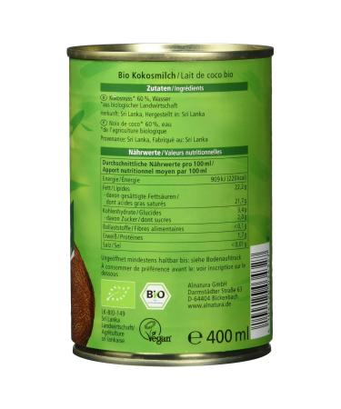 Alnatura Organic Coconut Milk - Vegan Pack of 6 (6 x 400ml) | Buy Online | International Shipping - Buy Online on GoSupps.com