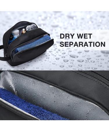 BAGSMART Men's Travel Toiletry Organizer - Water Resistant Hanging Dopp Kit/Shaving Bag - Black-Medium - Buy Online on GoSupps.com