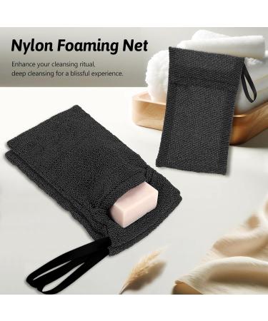 Travel Soap Saver Bag - 3 Pcs Exfoliating Mesh Pouches for Shower & Body - Black - Buy Online on GoSupps.com