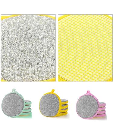 45PCS Double-Sided Silver Dishwashing Sponge Double Sided Round Scrubber Rag Dish Pad Kitchen Dishwashing Sponge Non Scratch Scouring Pad for Home Kitchen Cleaning Tool - Buy Online on GoSupps.com