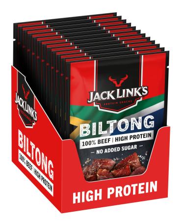 Jack Link's Biltong Original - 12 Sack (12 x 60 g) - Protinent dry meat with delicious marinade - air -dried beef rapid meat 60 g (12 pack) - Buy Online on GoSupps.com