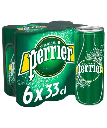Perrier - Natural Mineral Water carbonated Pack 6 Slim Cans x 33Cl