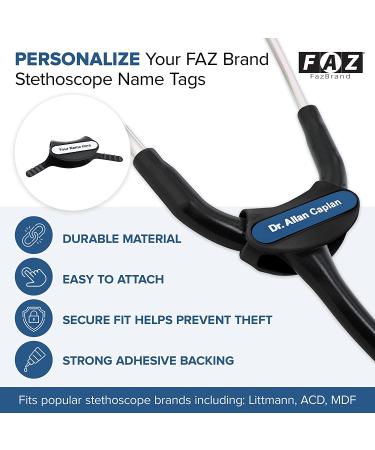 FAZ Brand Personalized Engraved Stethoscope Name Tag for ADC MDF and Littmann Stethoscopes - Ideal for Nurses, EMTs, Veterinarians, Paramedics, and Med Students - Black - Buy Online on GoSupps.com