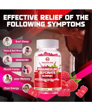 Magnesium Glycinate Gummies 1000mg - Sugar Free Magnesium Potassium Supplement with Vitamin D B6 CoQ10 for Calm Mood & Sleep Support - 90 Raspberry Gummies. Raspberry 90 Count (Pack of 1) - Buy Online on GoSupps.com