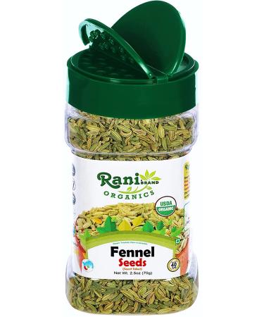 Rani Organic Fennel Seeds (Saunf Sabut) 2.5oz PET Jar - USDA Certified, All Natural, Vegan, Gluten Friendly, NON-GMO - Indian Origin Spice - Buy Online on GoSupps.com