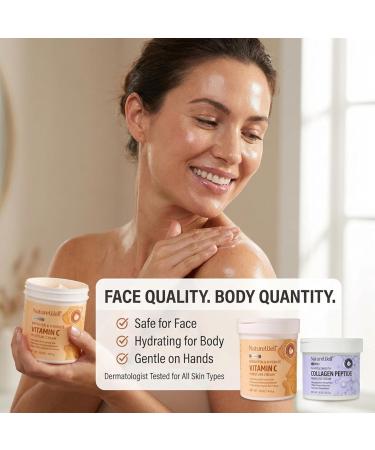 NATURE WELL Clinical Vitamin C 16oz & Collagen Peptide 10oz Moisturizing Cream Bundle for Face Body & Hands Plump & Nourish Brighten & Smooth Provides Intense Hydration For Dry & Dull Skin - Buy Online on GoSupps.com