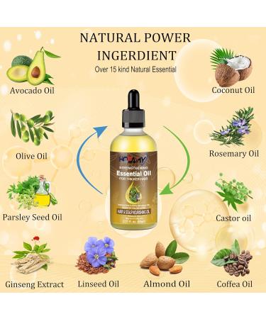 Organic Hair Growth Oil & Rosemary Serum for Thinning Hair | Strengthening Scalp & Hair Treatment for Men & Women - 60ml - Buy Online on GoSupps.com