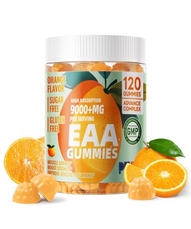 Pets Purest EAA Gummies 120 Gummies (Orange) Essential Amino Acids - All 9 Essential Aminos (EAA) and All Branched-Chain Aminos (BCAAs) Non-GMO Gluten Free Vegetarian Friendly Orange 120 Count (Pack of 1)