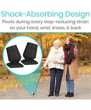 Vive Cane Tips - Rubber Heavy Duty Replacement Feet (2 PCS) - 34-Inch Walking Stick Parts - Non-Slip, Shock Absorbing Bottom Accessories - Buy Online on GoSupps.com