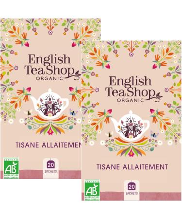 English Tea Shop - Tisane allaitement bio au fenouil camomille et cannelle - Infusion grosesse - Bo te de 20 sachets - Lot de 2