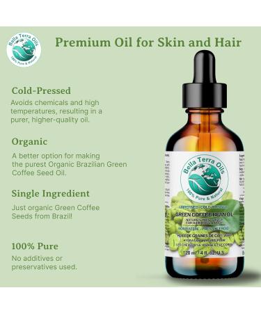 Green Coffee Bean Oil 473 ml Rich in Antioxidants Natural Moisturizer Versatile Use Bella Terra Oils  - Buy Online on GoSupps.com