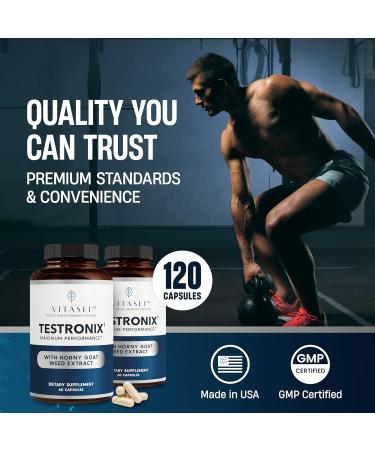 VITASEI Testronix Performance Supplement for Men - Energy and Muscle Supplements for Mens Health - 60 Capsules (Pack of 2) 60 Count (Pack of 2) - Buy Online on GoSupps.com