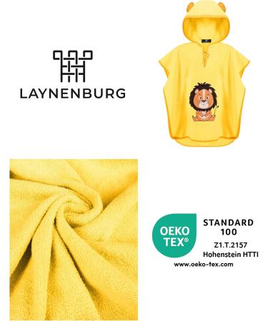 Laynenburg Premium Cotton Bathing Poncho for Kids - Oeko-Tex Approved Yellow Lion Towel Hoodie for Ages 3-5 - Buy Online on GoSupps.com