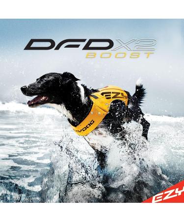 EzyDog DFD X2 Boost Dog Flotation Device - Adjustable Swim Life Jacket with Reflective Trim - Medium Red - Buy Online on GoSupps.com