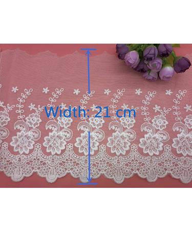 21CM Europe Rose Wedding Applique Lace Trim - 2 Yards Gray Embroidery for DIY Clothing/Accessories - Buy Online on GoSupps.com