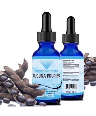 Absonutrix Mucuna Pruriens 393mg 4 Oz Liquid 300 Servings Made in USA Quick Absorption Quality Potent Ingredients Third-Party Tested Non-GMO GMP Certified Cruelty-Free Products