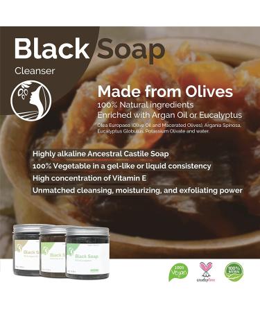 Fatima's Garden Black Soap with Argan Oil - 100% Natural Moroccan Body Scrub for Hammam Ritual - Purifying and Cleansing Exfoliating Soap - 8.8 Oz - Buy Online on GoSupps.com