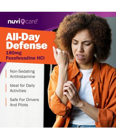 Hives Allergy Medicine for Adults and Children 12+ Fexofenadine 180mg 24 Hour Non Drowsy Antihistamine Formula Generic for Alegra Hives Nondrowsy Allergy Relief Tablets (30 Count) 30 Count (Pack of 1) - Buy Online on GoSupps.com