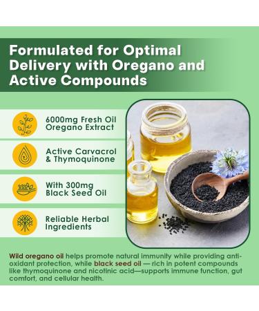 Oregano Oil with Black Seed Oil Filled Gummies 12 IN 1 Oil Of Oregano Supplement for Immune & Digestive w/ High Carvacrol & Thymoquinone Olive Leaf Aceite de Or gano C psulas Replacement 60 Counts - Buy Online on GoSupps.com