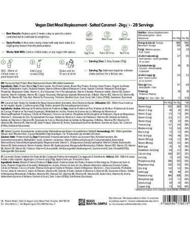 The Protein Works Vegan Meal Replacement Shake - Salted Caramel Bandit 2kg | 28 Servings Plant Based Meal | 250 Calorie Nutritionally Complete Meal - Buy Online on GoSupps.com