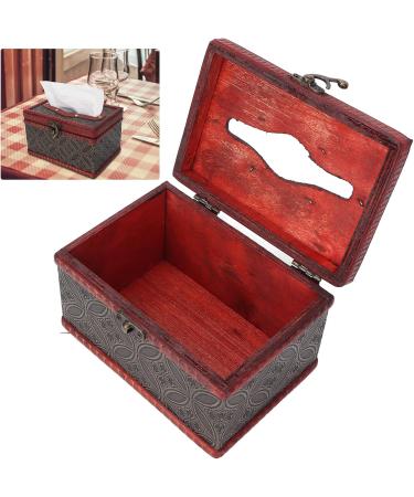Verdant Touch Retro Wooden Tissue Box - Decorative Paper Towel Storage for Home & Hotel | Ideal for Massage Shafts - Buy Online on GoSupps.com