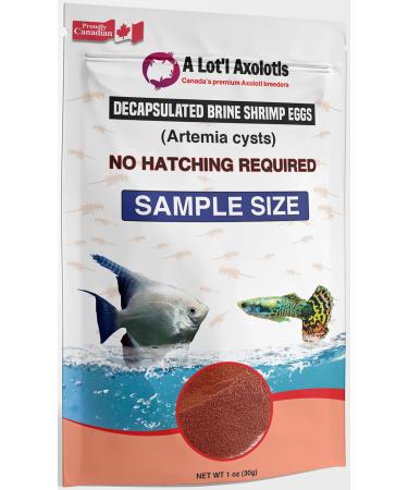 A Lot'l Axolotls - Decapsulated Brine Shrimp Eggs Non-Hatching - BBS Artemia Cyst - Fish/Fry Food - Mini/Sample Size - 30 g / 1 Oz