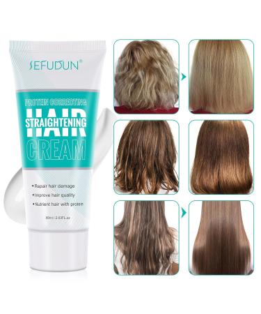 Hair Straightening Cream - Nourishing Protein Repair for Damaged Hair | Smooth Silk & Gloss Finish for Men & Women - Buy Online on GoSupps.com