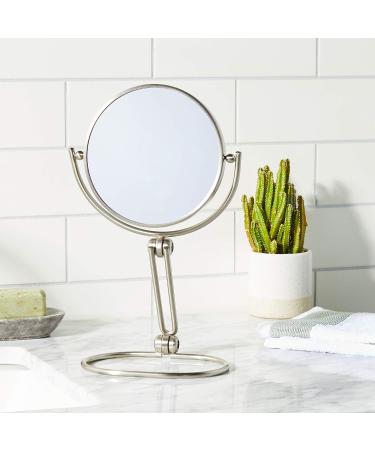 Jerdon 6-Inch Folding Travel Mirror with 10X Magnification - Nickel Finish | Model MC450N - Buy Online on GoSupps.com