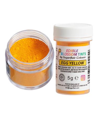 Sugarflair Egg Yellow Food Colouring Powder Dust Use on Cake Surfaces Decorations or Colour Sugarpaste Fondant Icing Chocolate Buttercream Royal Icing Macarons and More! - 5g