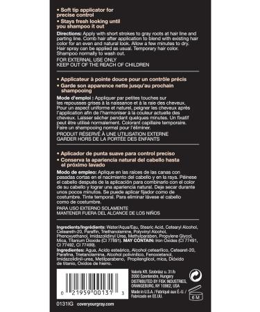 Cover Your Gray Brush In Hair Mascara (Black) 7g - Instant Root Touch Up - Buy Online on GoSupps.com
